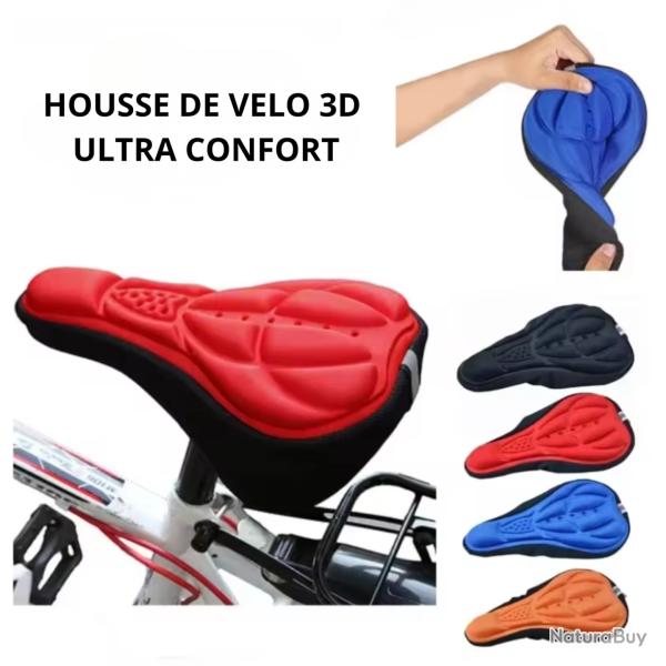 Housse de Selle de V�lo Confort 3D Mousse Gel Respirante VTT VTC Antid�rapant Bleu