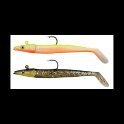 LEURRE SOUPLE ADAM'S LANCEEL 100MM - YELLOW WHITE + GOLD (2 PCS)