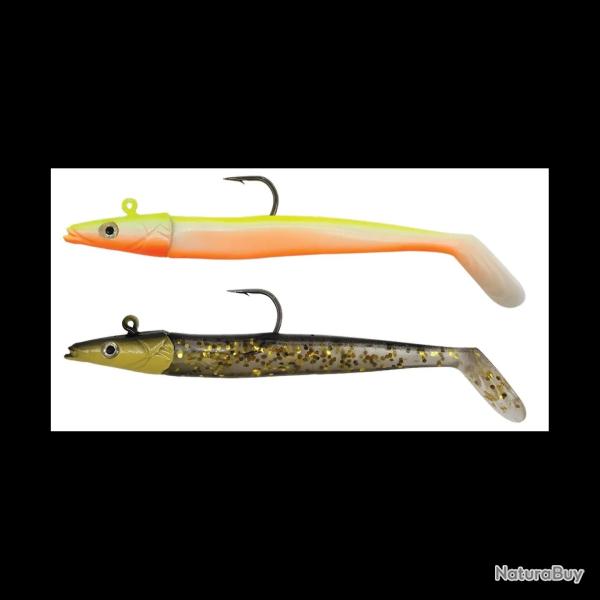 LEURRE SOUPLE ADAM'S LANCEEL 100MM - YELLOW WHITE + GOLD (2 PCS)