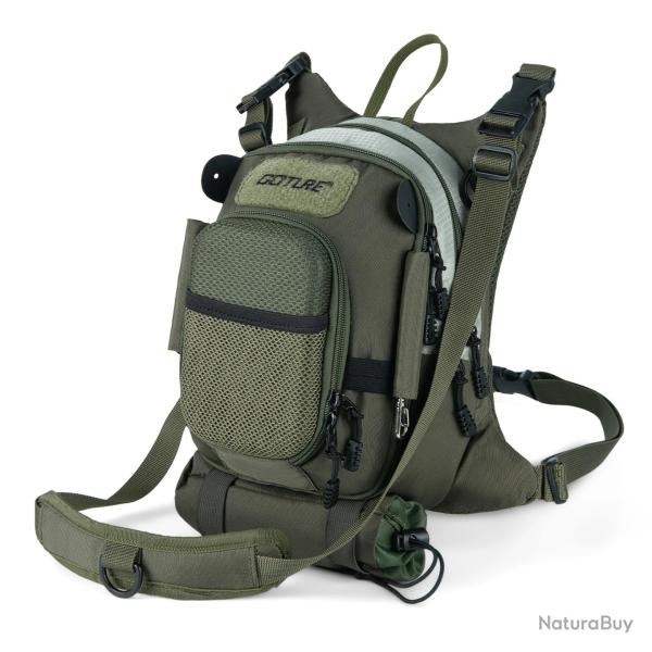 Sac de Poitrine pour P�che � la Mouche Sac de Rangement L�ger+ Porte-Bouteille et Sangles R�glabes