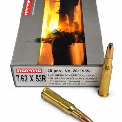 1 Boite de Balles Norma 7.62x53R Soft Point Alaska 180gr