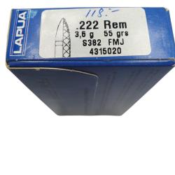 DESTO AMMO - BOITE DE 20 MUNITIONS LAPUA 222REM FMJ 55Gr