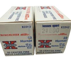 DESTO AMMO - LOT DE 100 CARTOUCHES WINCHESTER SUPER-X 22HORNET 45Gr HP