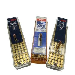 DESTO AMMO - LOT DE 295 MUNITIONS CCI MINI MAG CALIBRE 22LR OGIVES HP ET RN