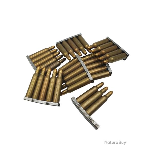 DESTO AMMO - LOT DE 33 CARTOUCHES MILITAIRE SPECIAL TIR REDUIT CAL.6.5x55SE AVEC CLIP