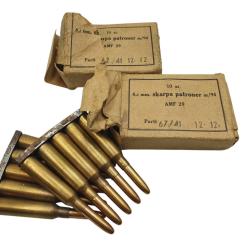 DESTO AMMO - LOT DE 30 MUNITIONS SURPLUS MILITAIRE 6.5x55SE AVEC CLIP