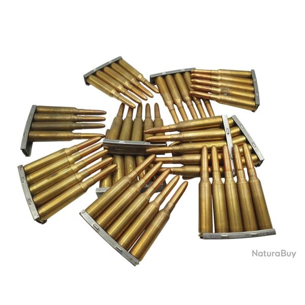 DESTO AMMO - LOT DE 54 MUNITIONS SURPLUS MILITAIRE 6.5x55SE AVEC CLIP