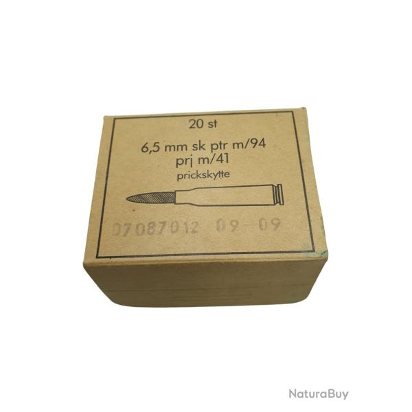 DESTO AMMO - LOT DE 20 MUNITIONS SURPLUS MILITAIRE 6.5x55SE EN BOITE D'ORIGINE