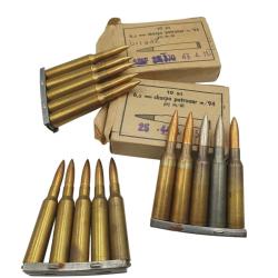 DESTO AMMO - LOT DE 30 MUNITIONS SURPLUS MILITAIRE 6.5x55SE AVEC CLIP