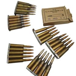 DESTO AMMO - LOT DE 39 MUNITIONS SURPLUS MILITAIRE 6.5x55SE AVEC CLIP