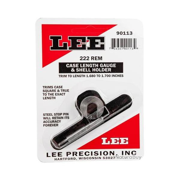 LEE calibre 222 REM Case Length Gauge & Shell Holder 90113