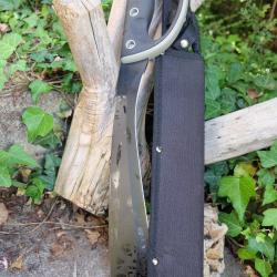 Sabre Kukkri Pirate Somalien Lame Acier 3Cr13 Manche Abs Etui Nylon Machette Tactical Grosse Garde