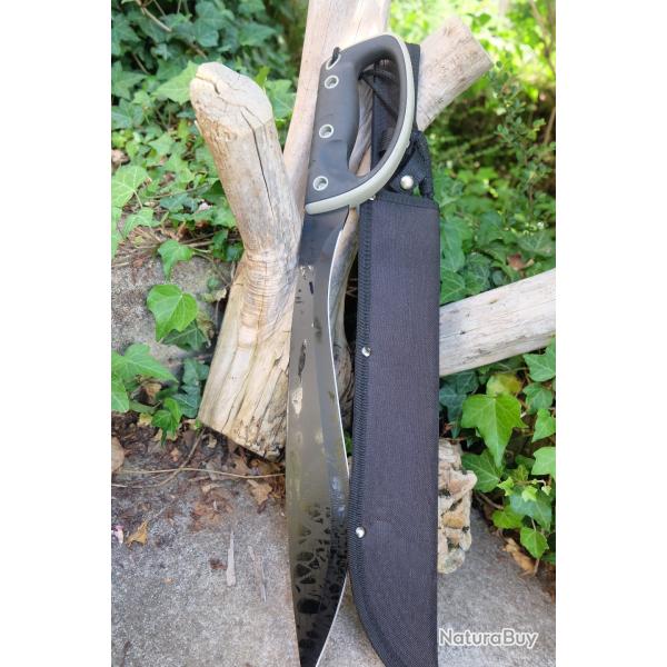 Sabre Kukkri Pirate Somalien Lame Acier 3Cr13 Manche Abs Etui Nylon Machette Tactical Grosse Garde