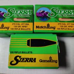 Lot de balles cal .270 Sierra Matchking / Gameking