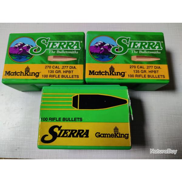 Lot de balles cal .270 Sierra Matchking / Gameking