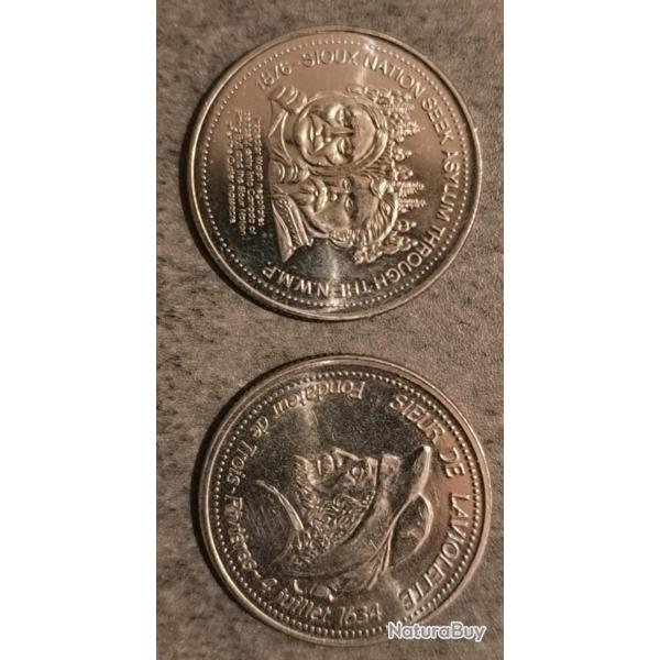Lot deux pi�ces de monnaie ''CANADA ''