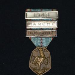MEDAILLE COMMEMORATIVE 1939/45-MANCHE-1943-LIBERATION-FRENCH MEDAL 2&deg;WW-2&deg; GUERRE MONDIALE
