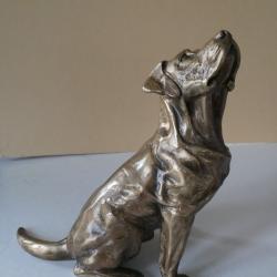 BRONZE ANIMALIER chien labrador jaune