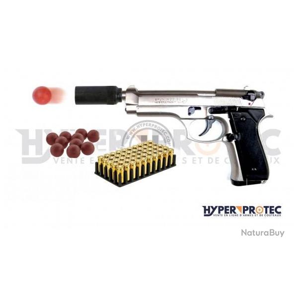 Pack D�fense pistolet alarme Bruni 92 chrom�