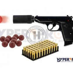 Pack D&eacute;fense pistolet alarme Bruni New police noir