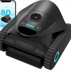 Robot de Piscine Fond et Parois, Ligne d'eau, Double Filtre, Robot Piscine sans Fil, 7 Modes de Nett