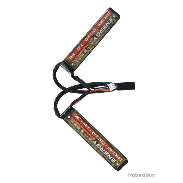 Batterie LiPo 7,4v Double 1300 mAh (Energy Airsoft)