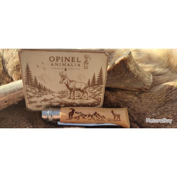 Opinel N�8 Animalia Chamois + Plaque grav�e artisanale - �dition Collection - 29 �