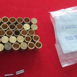 douilles   PARIS SPORT   9mm  A BROCHES neuves     poudre noire   non class&eacute;es