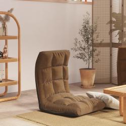 Chaise pliable de sol Marron Tissu