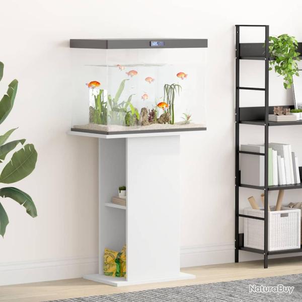 Support pour aquarium blanc 60,5x36x72,5 cm bois d'ing�nierie