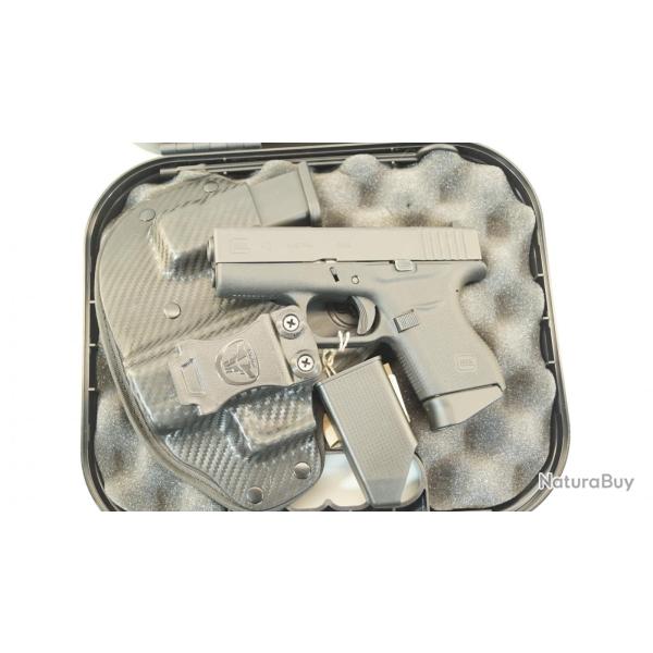 Pistolet Glock 43 Gen 4 9X19  avec holster gaucher