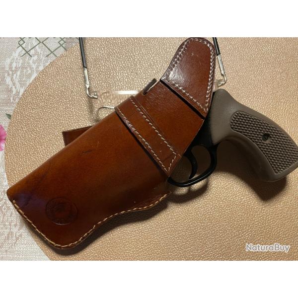holster cuir pour ceinture pour revolver canon court