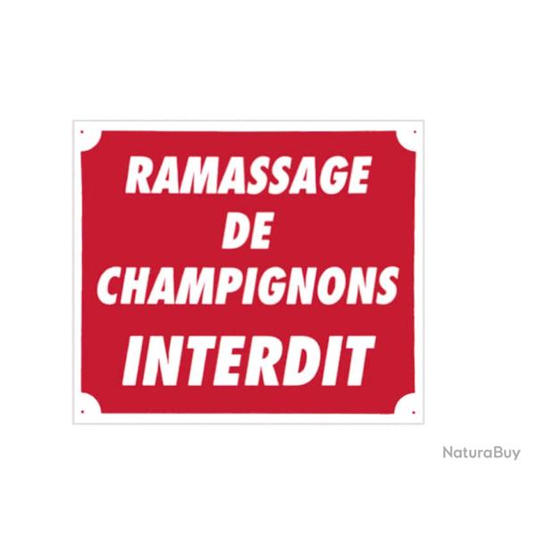LOT DE 10 PANNEAUX ''RAMASSAGE DE CHAMPIGNONS INTERDIT'' 30 X 25 CM AKILUX