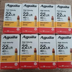 Lot de 400 cartouches de 22lr Aguila 40 grain High Velocity - produits neufs