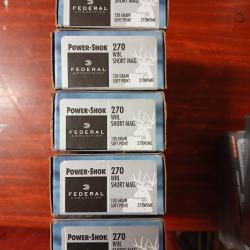 LOT DE 100 BALLES 270WSM FEDERAL 130GR