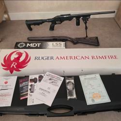 Ruger americain rimfire target lamell&eacute; 22lr avec ch&acirc;ssis MDT LSS-22