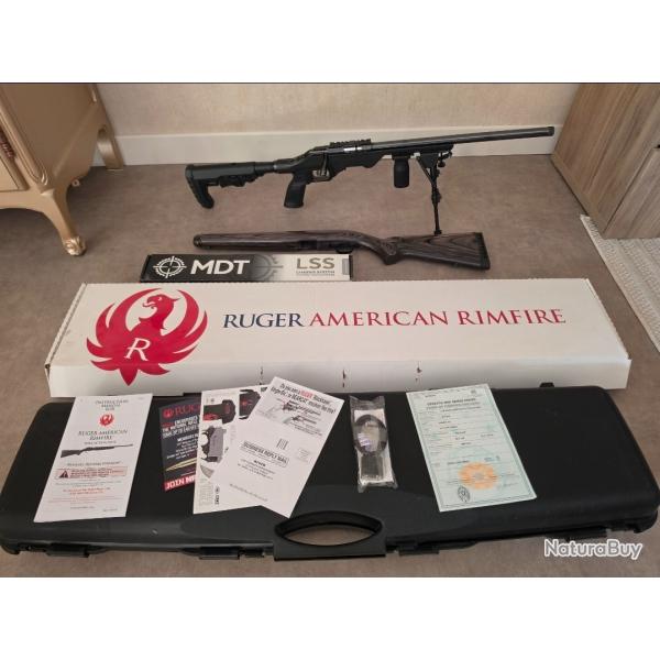 Ruger americain rimfire target lamell� 22lr avec ch�ssis MDT LSS-22