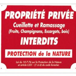PANNEAU ''PROPRIETE PRIVEE CUEILLETTE...'' 30 X 25 CM AKILUX