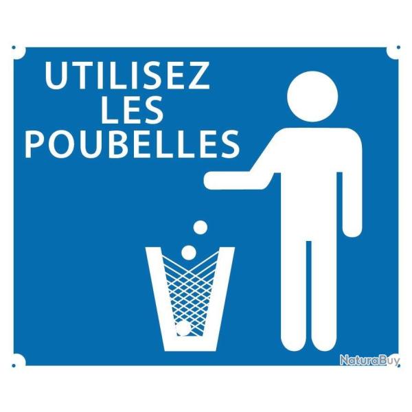 LOT DE 10 PANNEAUX ''UTILISEZ LES POUBELLES'' 30 X 25 CM AKILUX