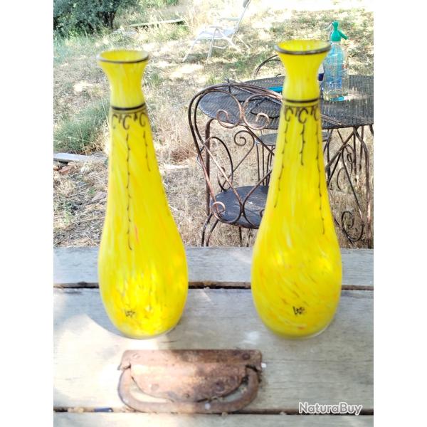 Paire de vases Legras 1900