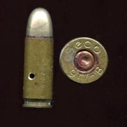 9 mm Bergmann - marquage : Geco 9 m/m B - &eacute;tui 23 mm de long - balle nickel arrondie