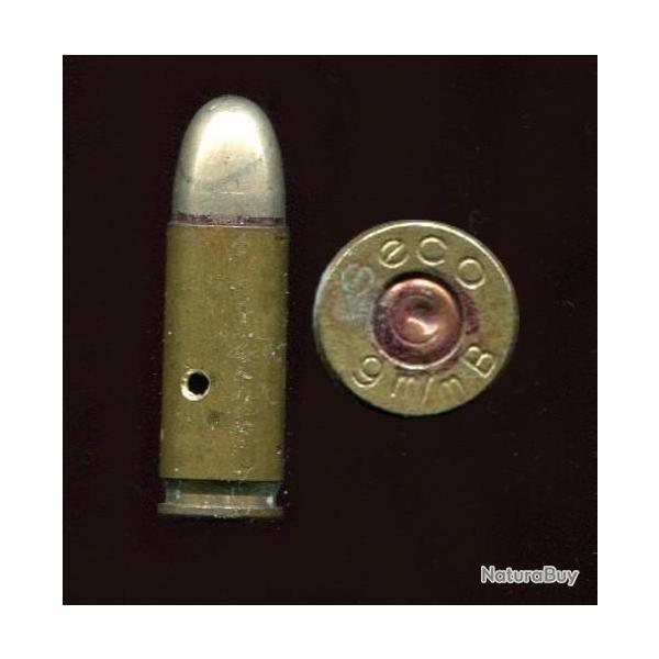 9 mm Bergmann - marquage : Geco 9 m/m B - �tui 23 mm de long - balle nickel arrondie