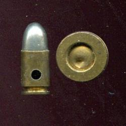 7.65 mm Frommer - RARE cartouche Hongroise - &eacute;tui laiton de 13.1 mm - balle nickel arrondie