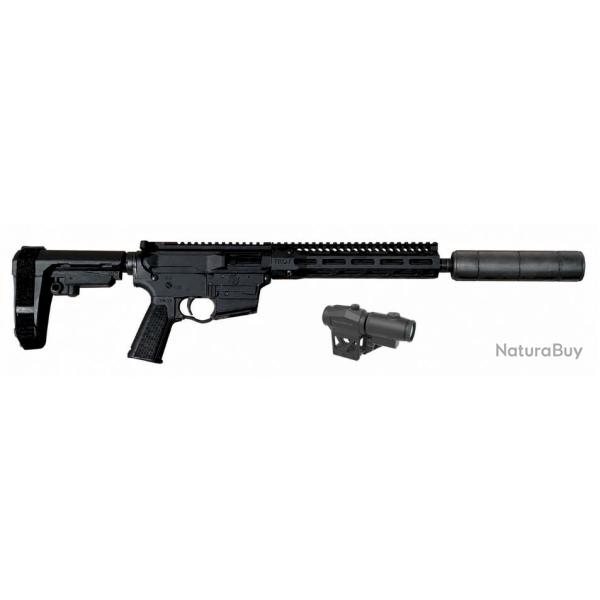 Pack Carabine TROY INDUSTRIES ar9 LRBHO cal.9x19 10.5"+silencieux SAI+combo scrapper(SAI131+VE00317)