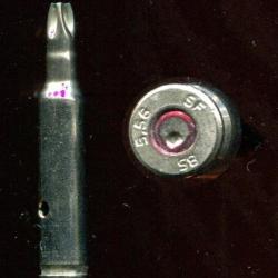 5.56 x 45 FAMAS France - &agrave; blanc -  &eacute;tui chrom&eacute; ferm&eacute; en rosette 4 plis