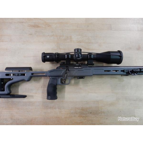 CARABINE CZ 457 PRECISION SDS MILIT CAL 22 LR + VORTEX VENOM 5-25X56 + BI-PIED OCCASION PARFAIT ETAT
