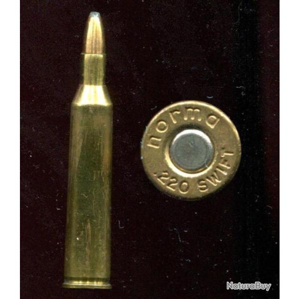 .220 Swift - marquage = norma .220 SWIFT - balle cuivre pointe plomb - �tui laiton 55.7 mm