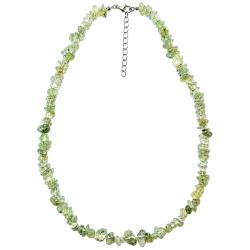 Collier de pierre en pr&eacute;hnite &eacute;pidote - perles baroques