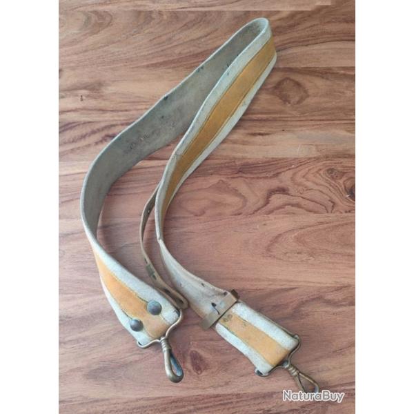 Banderole en buffle blanchi pour giberne de gendarme � cheval,3eme R�publique