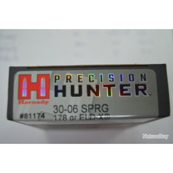 1 BOITE DE 20 BALLES HORNADY CALIBRE 30-06  ELD-X EN 11.5G  NEUVE